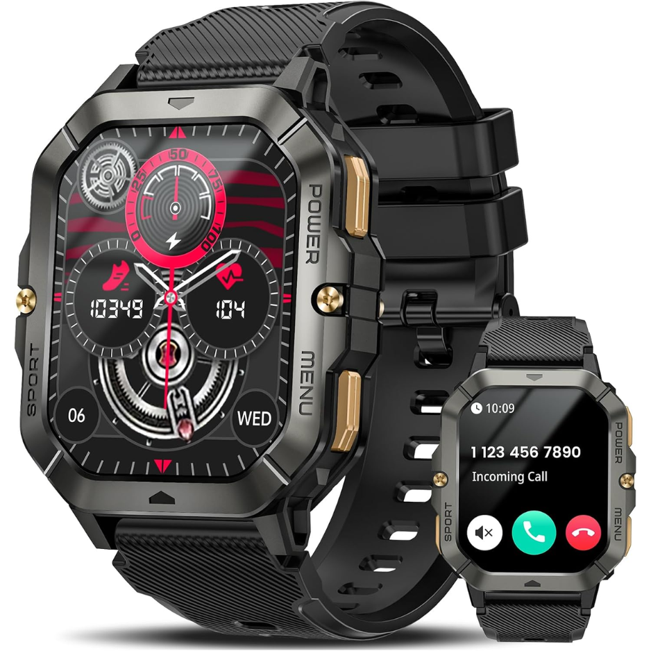 Military Smart Watch For Men, 2.02 Fitness Tracker With Calls & Sports 3