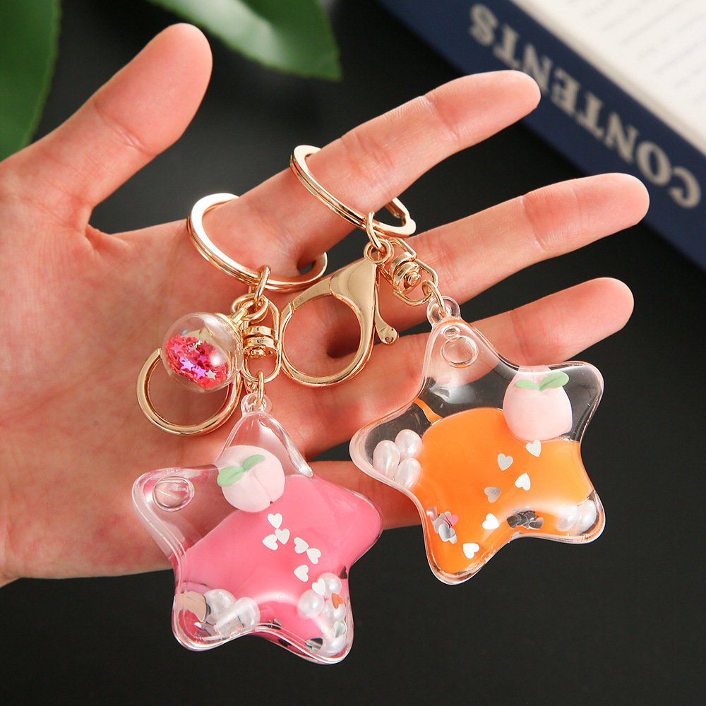 Title 1, Color Small Pendant Peach Five-pointed Star Liq...