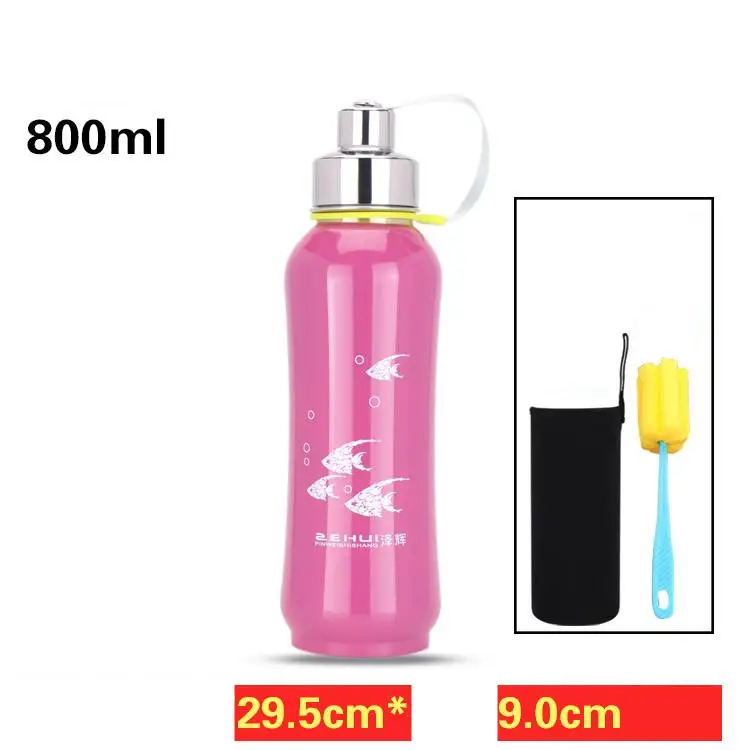 Stainless Steel Vacuum Insulated Water Bottle Travel Cup — Red 800ml