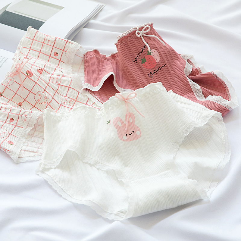 Title 7, Strawberry Cute Rabbit Wood Ear Edge Cotton Cro...