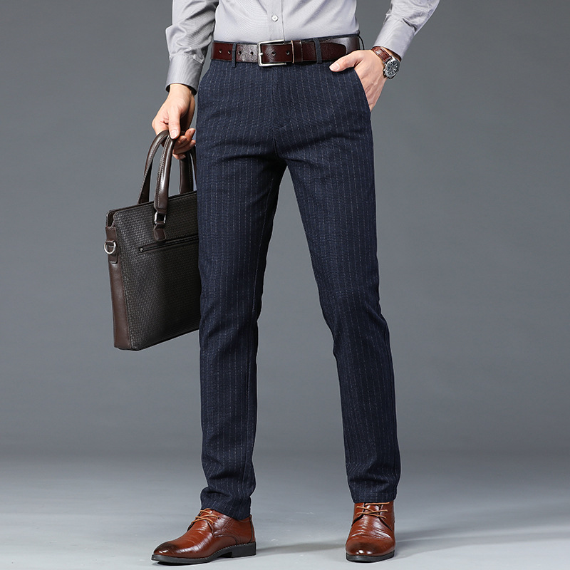 Title 6, Pantalones Largos Rectos para Hombre Business D...