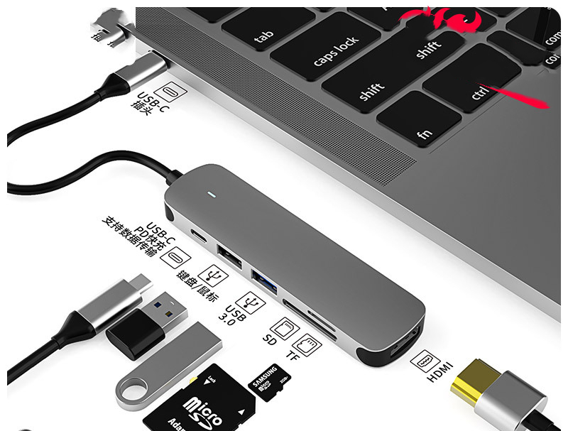Hub Wielofunkcyjny hub HDMI Stacja dokująca Notebook Konwerter - Zdjęcie 5 z 5