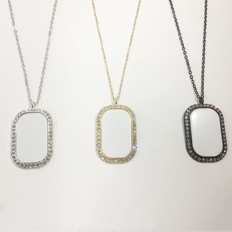 Title 2, Thermal Transfer Blank Metal Rounded Necklace