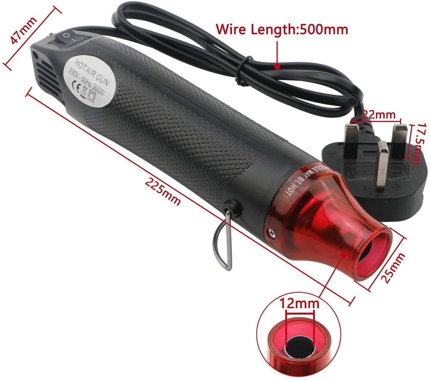 300W Handheld Hot Air Gun Portable Mini Heat Gun For DIY Crafts Shrink Wrapping — foto 6