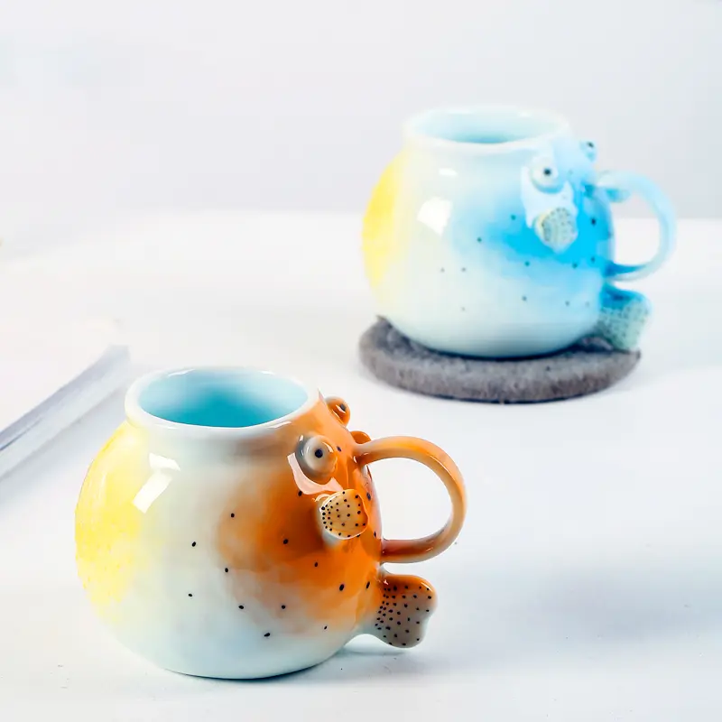 Design Sense Little Pufferfish Ceramic Cup