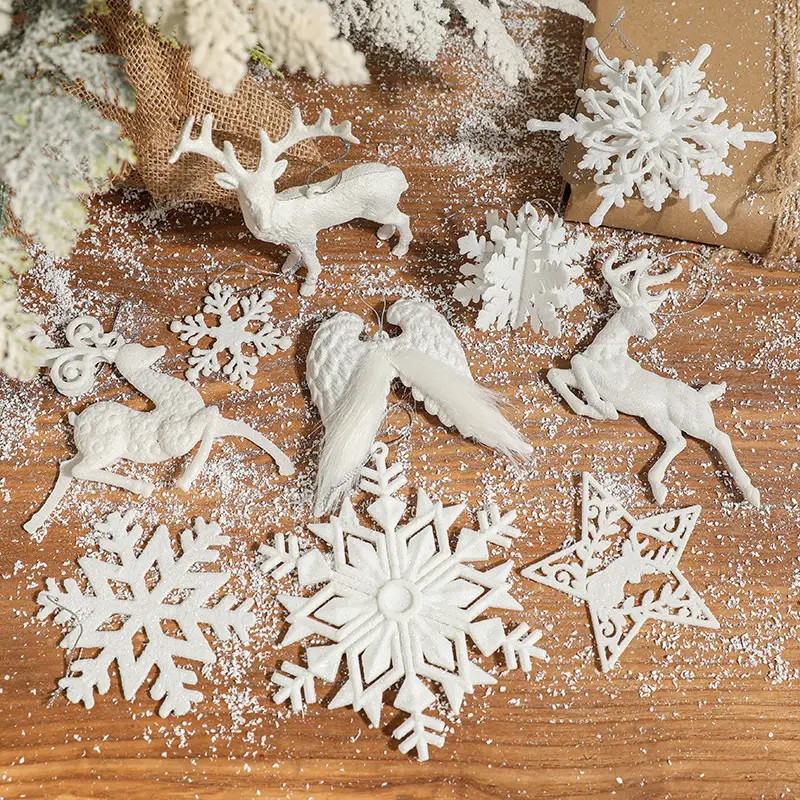 Christmas Pendant Little Angel Wings Elk Snowflake