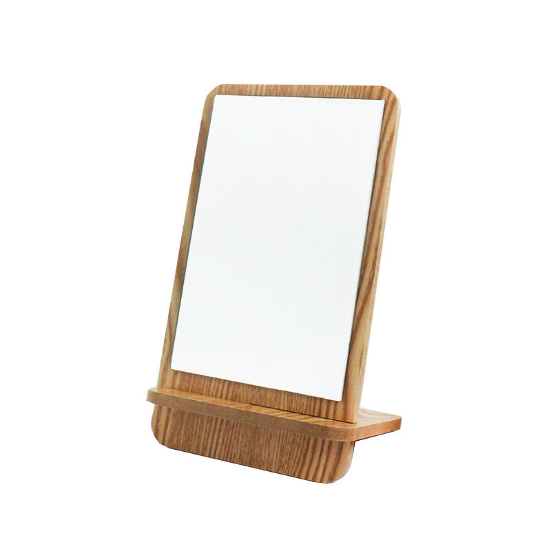 Simple Assembly Wooden Mirror Flapper Desktop Desktop Single-sided Mirror Makeup Mirror
