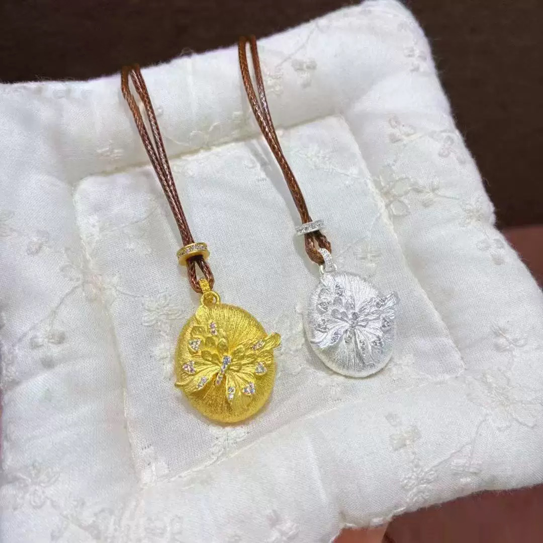 1pc 999.9 Sterling Silver Brushed Diamond Peony Pendant Necklace, Retro Chinese Style, Perfect For Daily Wear & Valentine's Gifts