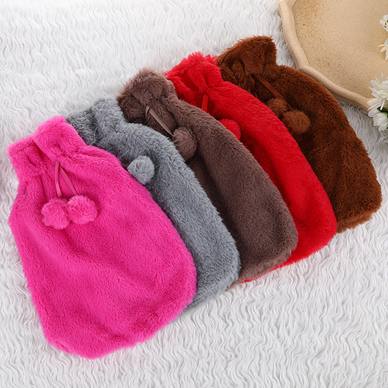 Soft Rabbit Fur Cloth Fur Ball Water Bottle Cover