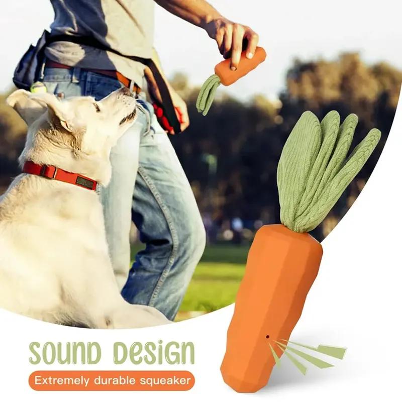 Rubber Carrot Dog Toy For Chewing Dogs, For Training And Cleaning, Durable Interactive Toy For Puppies And Medium-sized Dogs