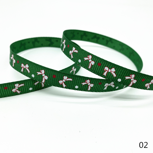 Size 5 10mm Christmas Ribbon Printed Grosgrain Ribbon