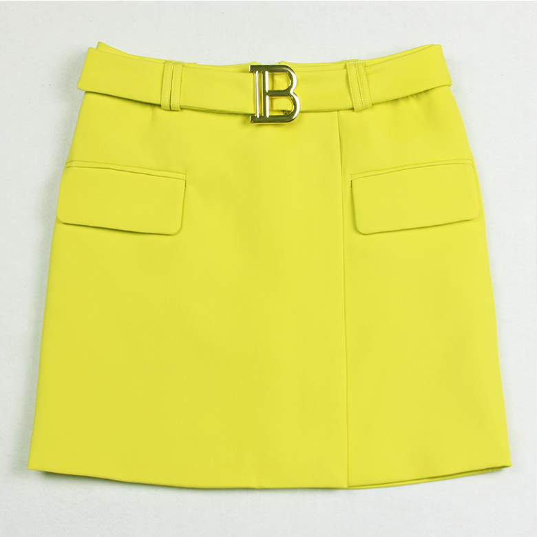 Trendy Summer Slim And Cool A line Bag Hip Mini Skirt Fluorescent Yellow - Shop at LoveMi