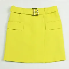 Trendy Summer Slim And Cool A-line Bag Hip Mini Skirt - Fluorescent Yellow - View 1