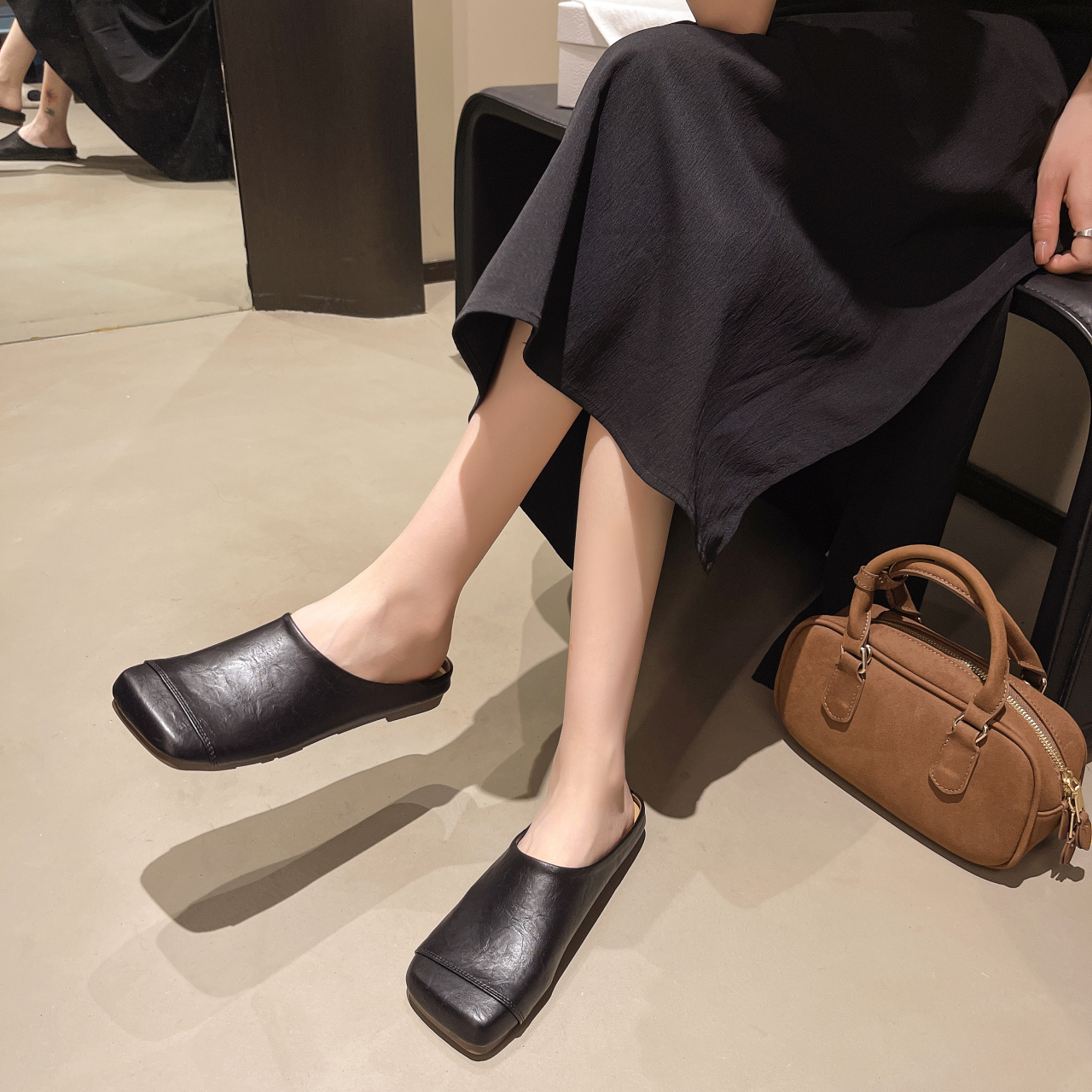 Square Toe Slide Flats, picture 3 of 4
