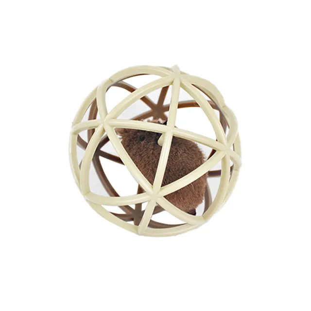 Pet Vocalizing Cat Toy Ball Cage Rice Coffee - Shop at LoveMi