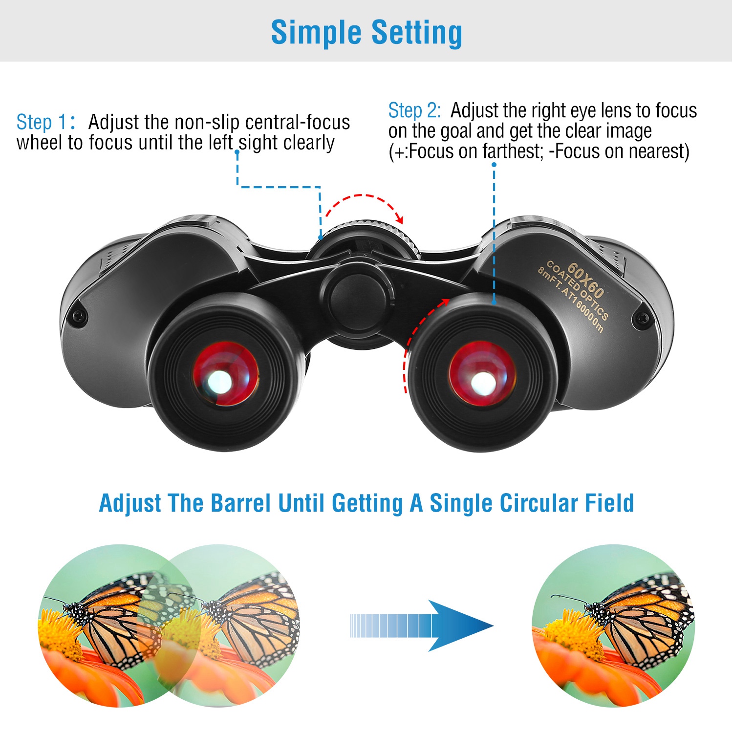 Portable HD Binoculars With FMC Lens Low Light Night Vision Telescope For Bird Watching Hunting Sports Events Concerts Adventure With Shoulder Strap Bag For Spring Summer Outdoor Adventure — foto 9