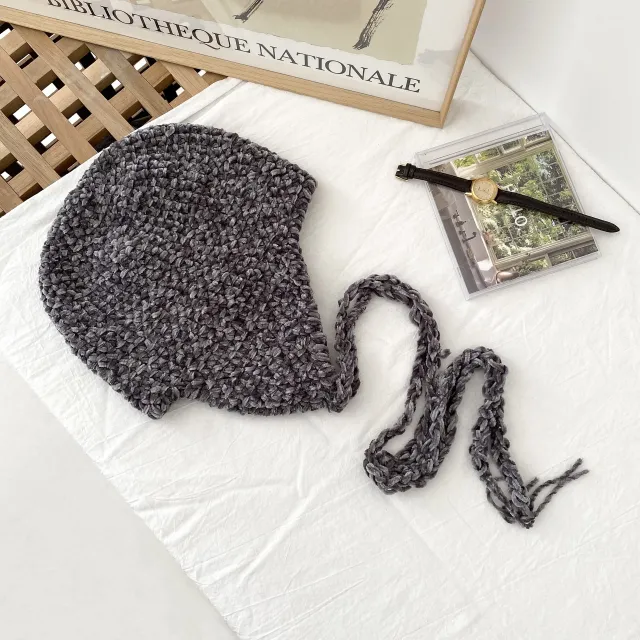 Knitted Women's Chenille Handmade Wool Design Retro Grey - Shop at LoveMi