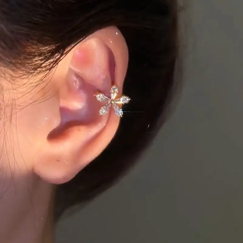 Small Flower Ear Bone Clip Without Ear Hole