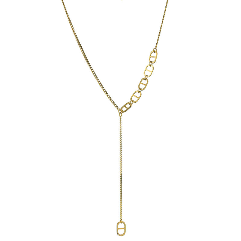 Korean Temperament Japanese Word Necklace With Clavicle Chain Cold Wind