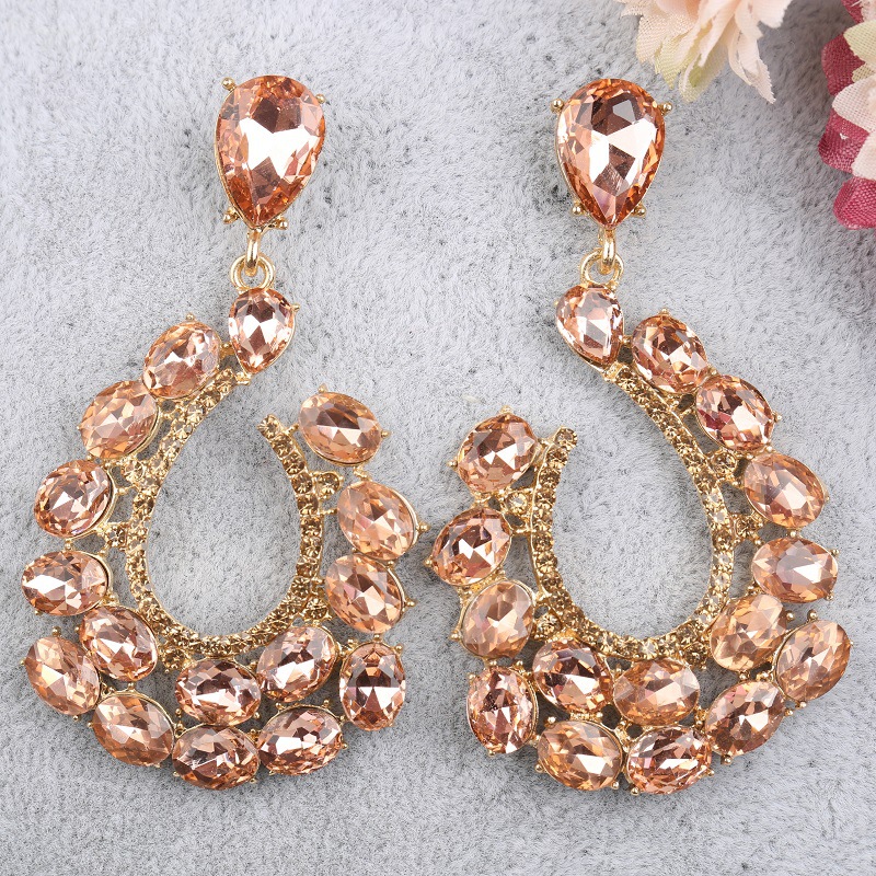 Fashion Exaggerated High Quality Crystal Ladies Earrings