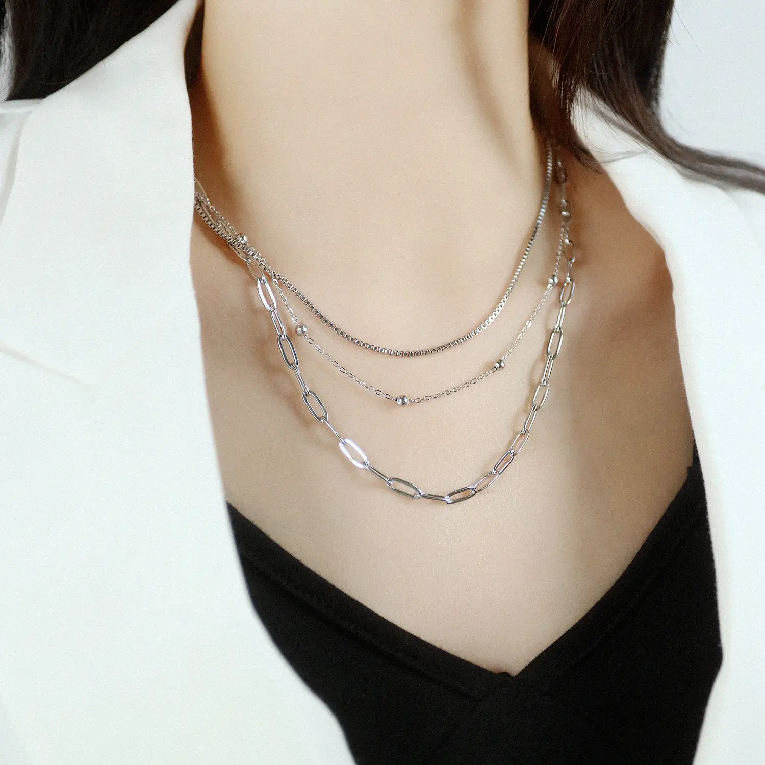 Designed Hip Hop Style Stainless Steel Necklace For Women