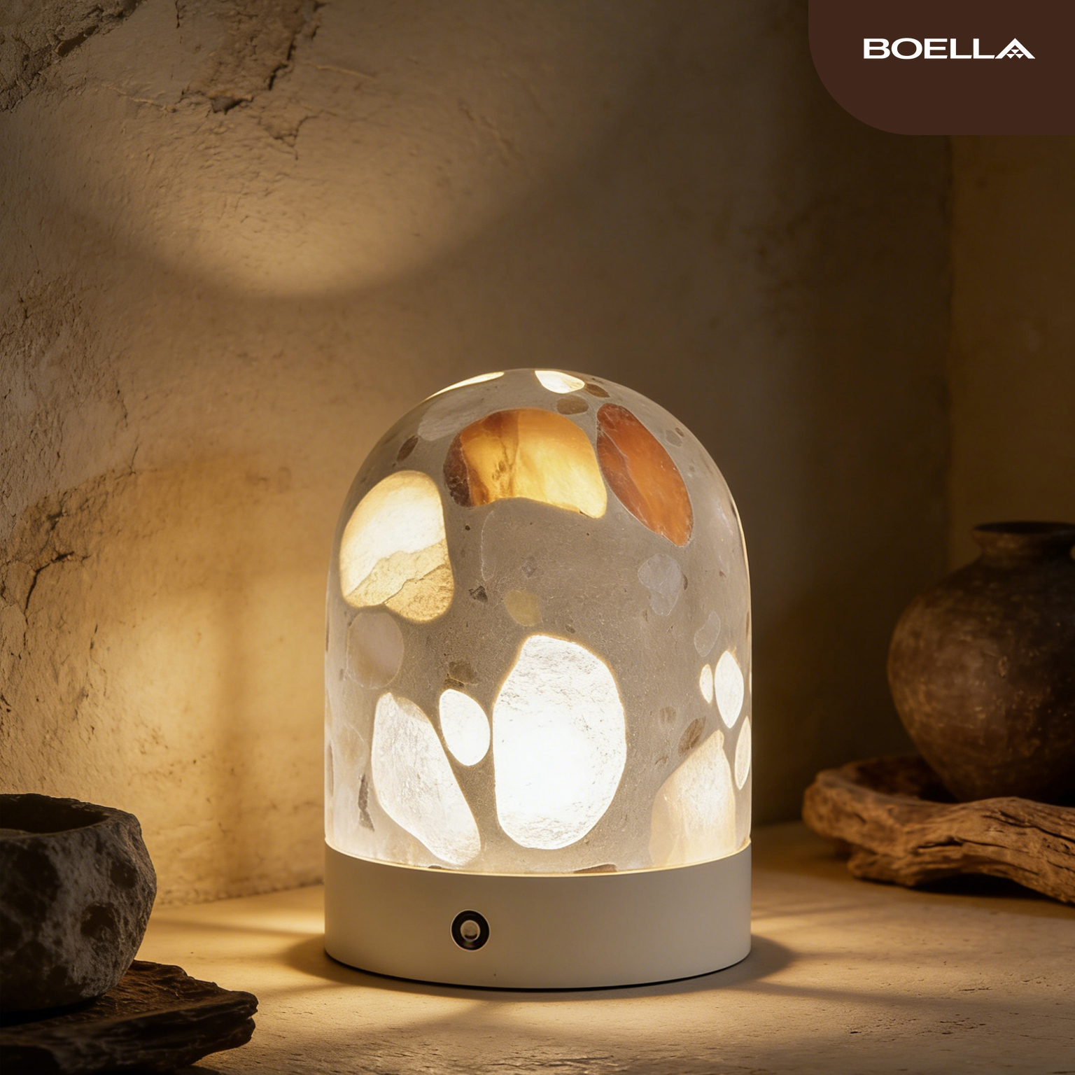 Shattered Light Hollowed-Out Terrazzo Marble Lamp