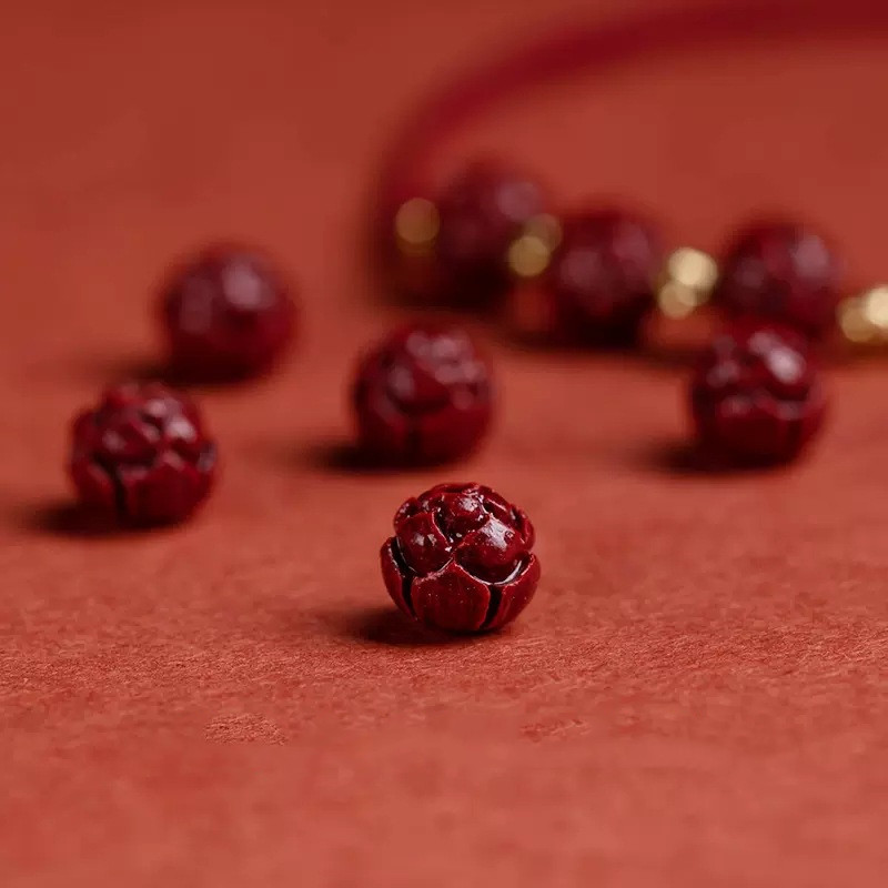 Men's And Women's Fashion Lucky Woven Natural Cinnabar Charm Bracelet