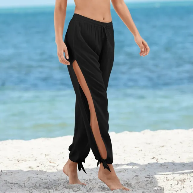 Women With Loose fitting Low waisted Wide legged Pants Black - Shop at LoveMi