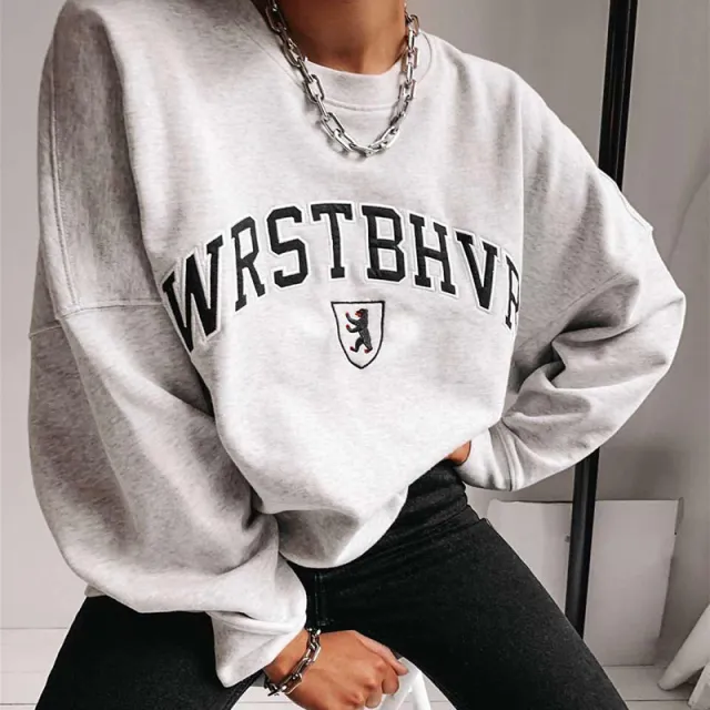 Loose Women's Wear Fall Sweater Women Light Grey - Shop at LoveMi