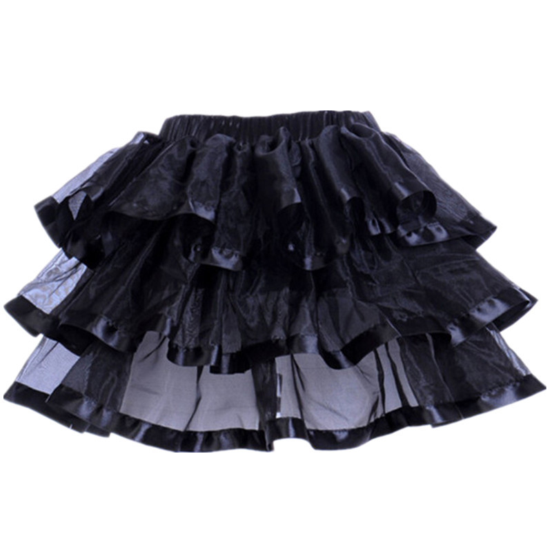 Fashion Pleated Skirt Short Skirt Stitching Black And Sweet Retro Skirt