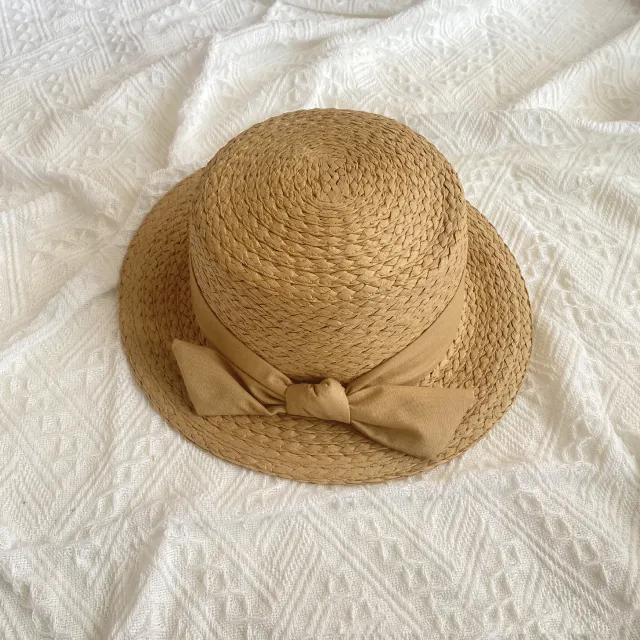 Women's Straw Hat Sunscreen Women's Bowknot Big Brim Khaki - Shop at LoveMi