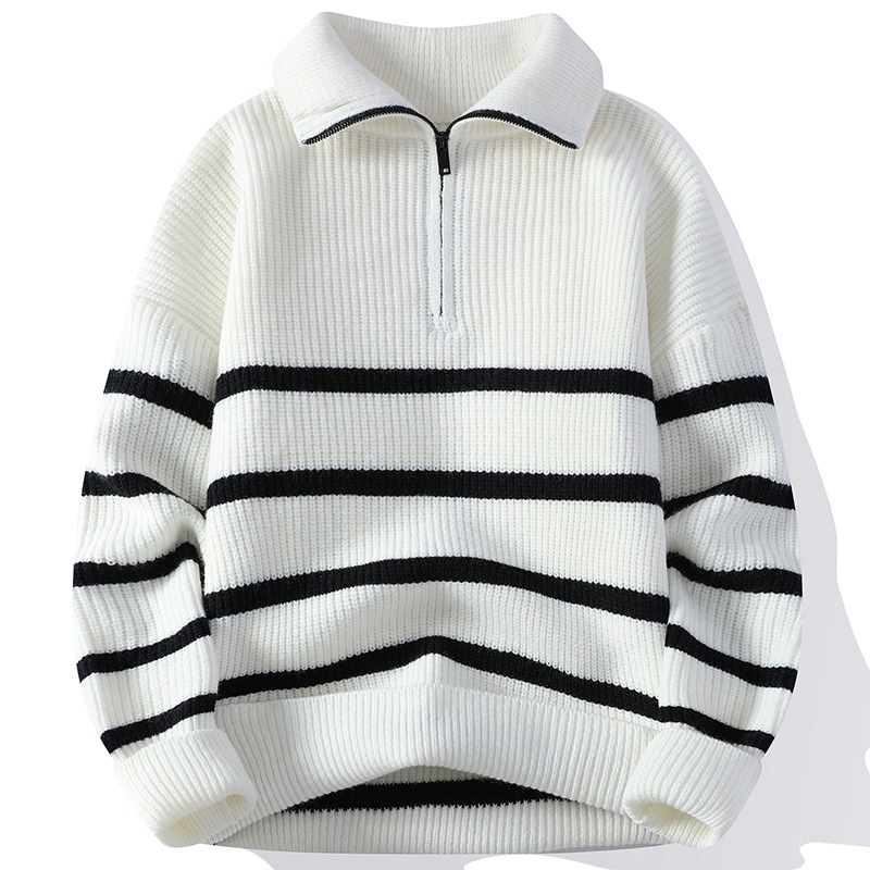 Title 9, Lapel Fashion Sweater Striped Sweater