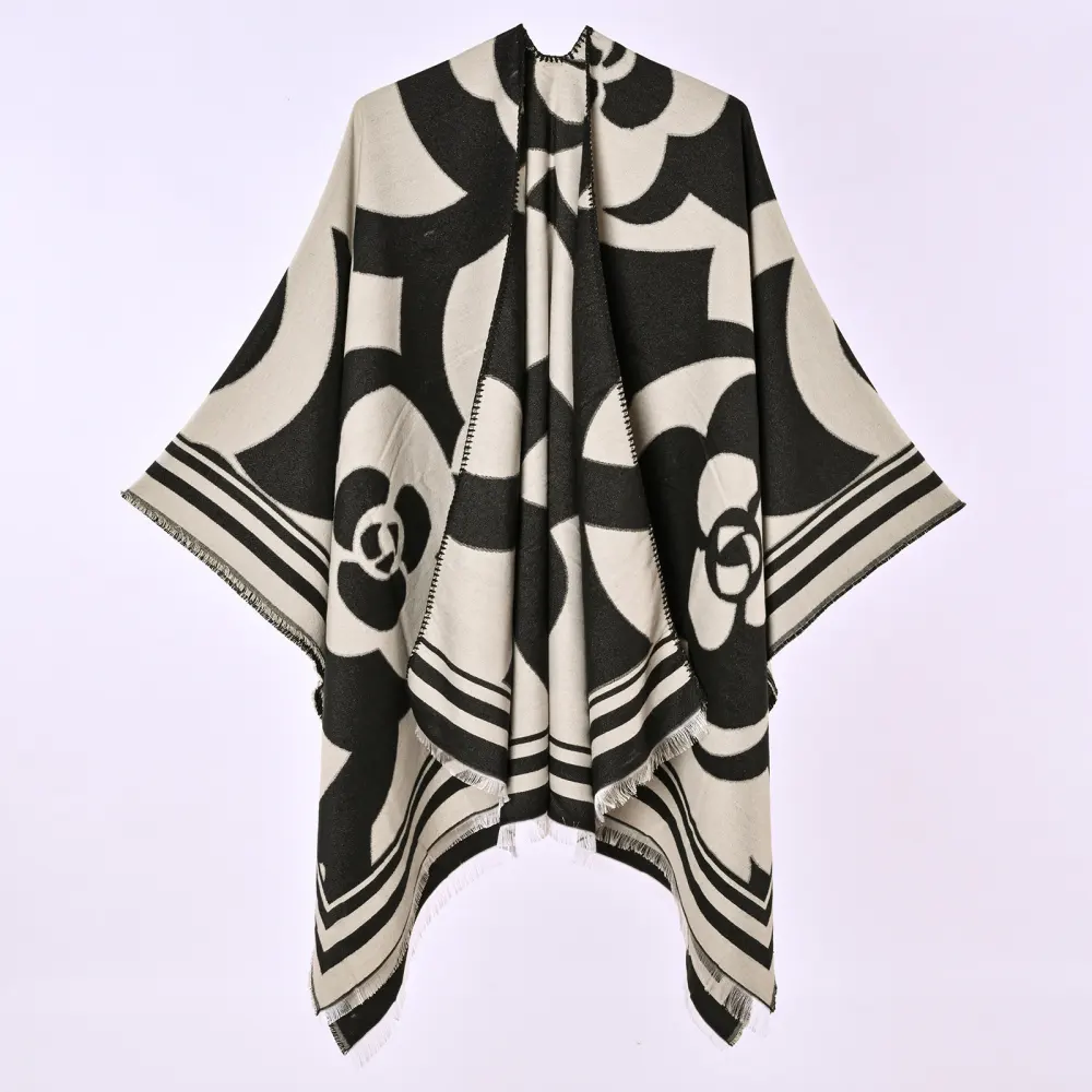 Women's Faux Cashmere Outerwear Large Shawl