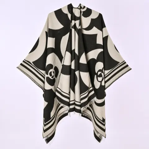 Women's Faux Cashmere Outerwear Large Shawl