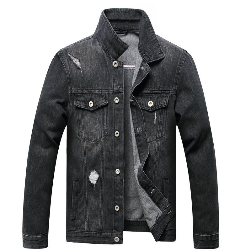 Cotton Denim Jacket With Side Seam Pockets