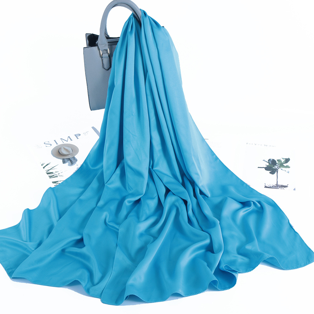 Solid Color Casual Malay Scarf Satin Shawl