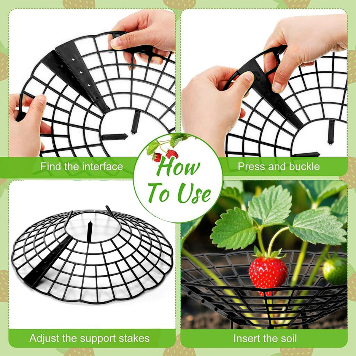 Strawberry Plant Support Racks – 6-Piece Elevated Garden Trays for Healthy Fruit & Vegetable Growth
