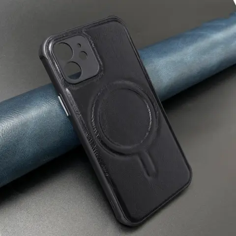 MagSafe Magnetic Crazy Horse Print Leather Shockproof Cover
