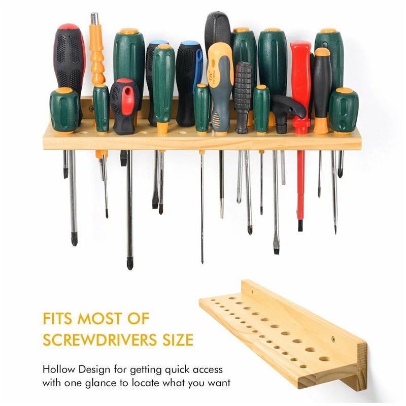 3x Wall Mounted Screwdriver Holder Storage Rack Wrench Workshop Tool Organizer — image 3