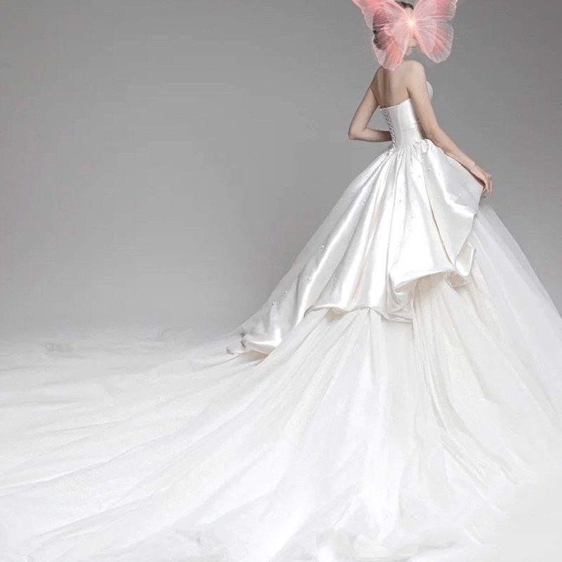 Satin Mesh Bridal Dress