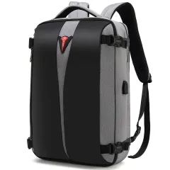 Men's Multifunctional Fashion Casual Computer Backpack - Grey - View 1