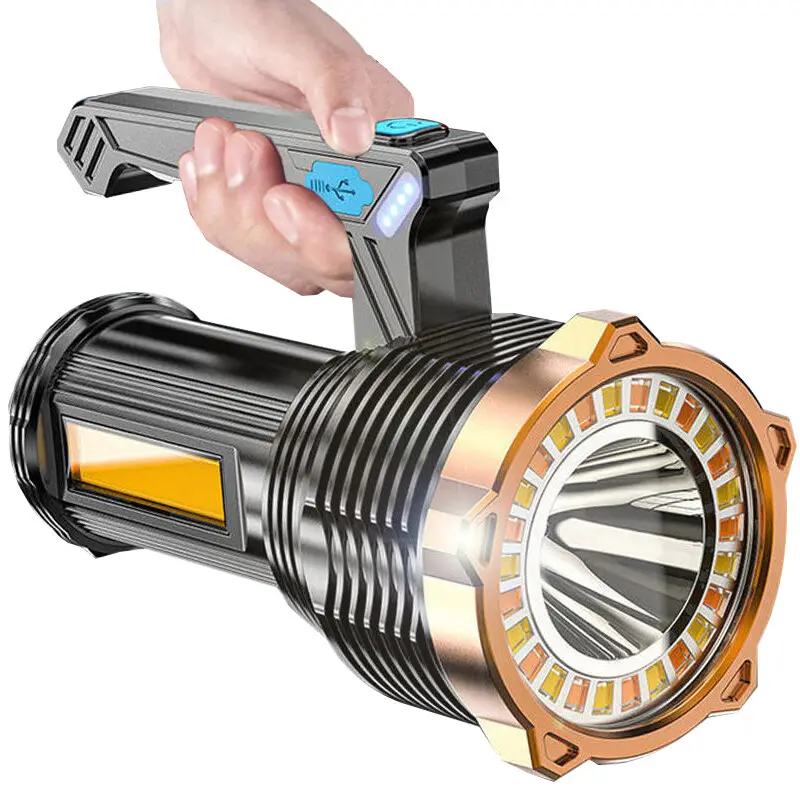 LED Torch USB Rechargeable COB Flashlight Spotlight