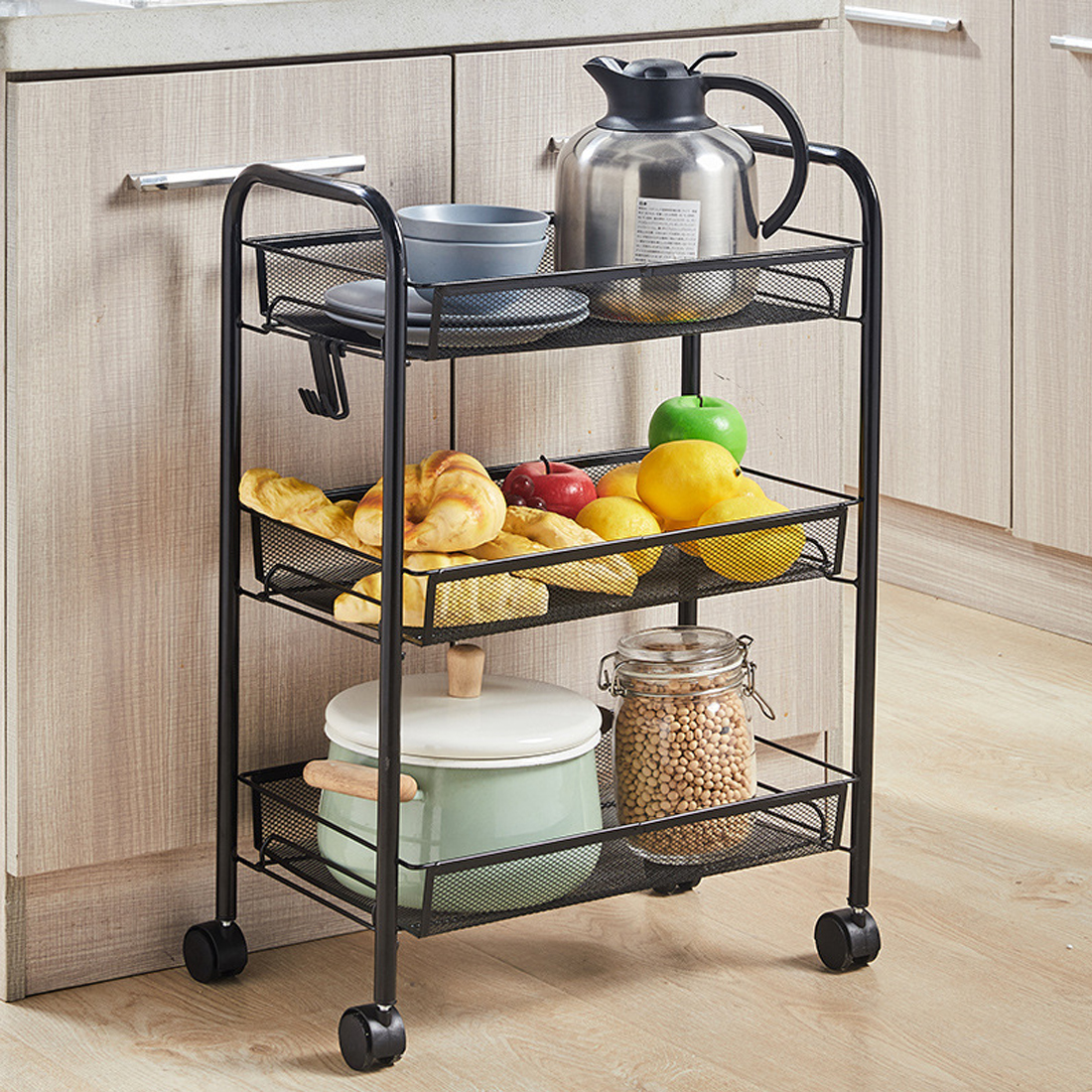 UK NEW 3 Tier Storage Trolley Cart On Wheels Kitchen Bathroom Laundry Narrow — image 8