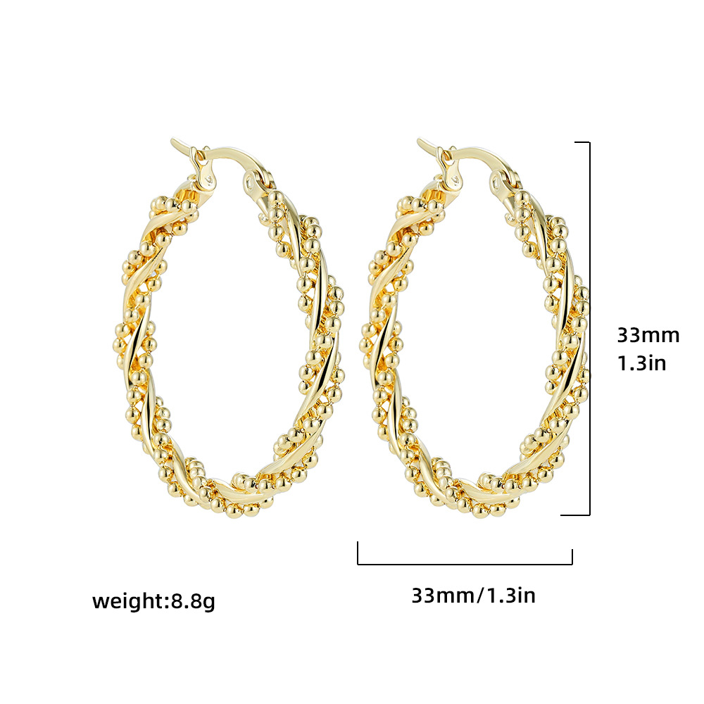 Title 5, Fashion Round Chain Twist Earrings