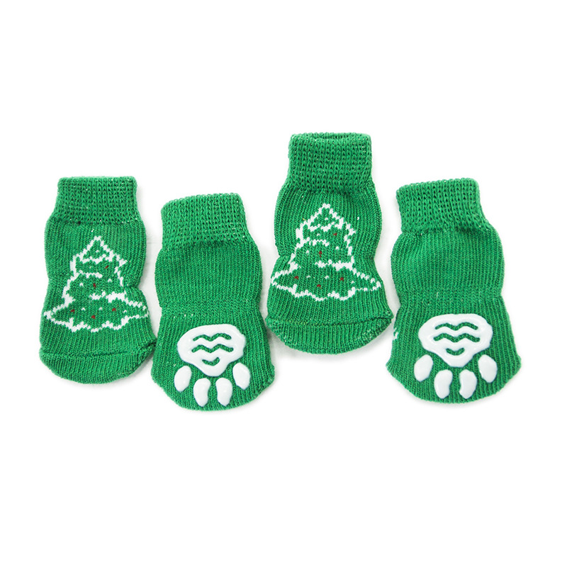 Title 5, Non-slip cotton dog socks for paw protection. C...