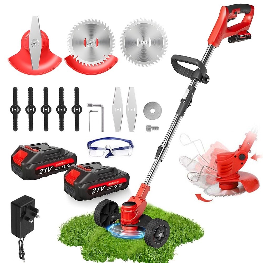 21V Electric Cordless Grass Trimmer Strimmer Garden Edger