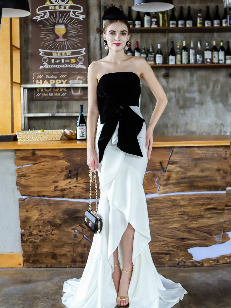 Women's Fashion Collision Wrap Slim Package Hip Fishtail Dress