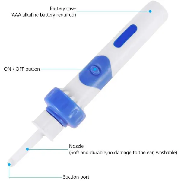 Safety Electric Cordless Vacuum Ear Cleaner Wax Remover Painless Cleaning Tool – image 3