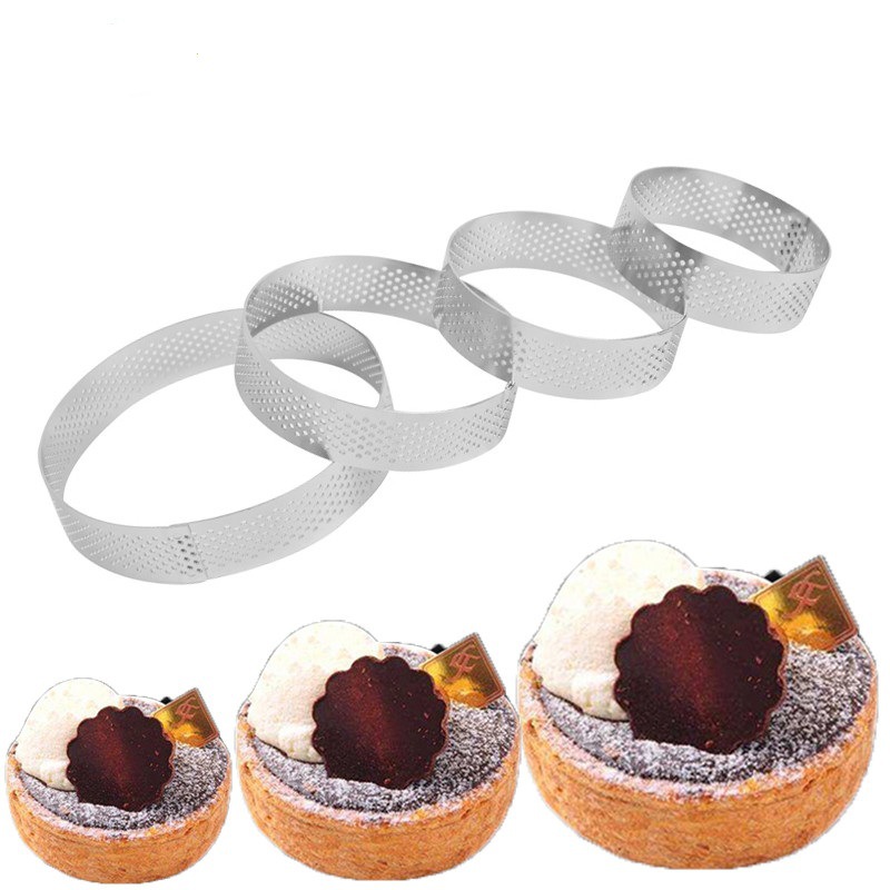 Title 7, 304 stainless steel perforated French ring tart...