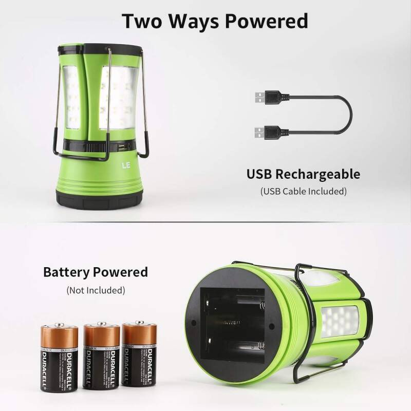 3 In 1 Camping Lantern With 2 Detachable Torches, Dual Power USB D Battery — image 6